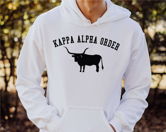 Kappa Alpha Order Long Horn Fraternity Hoodie _ 1535g