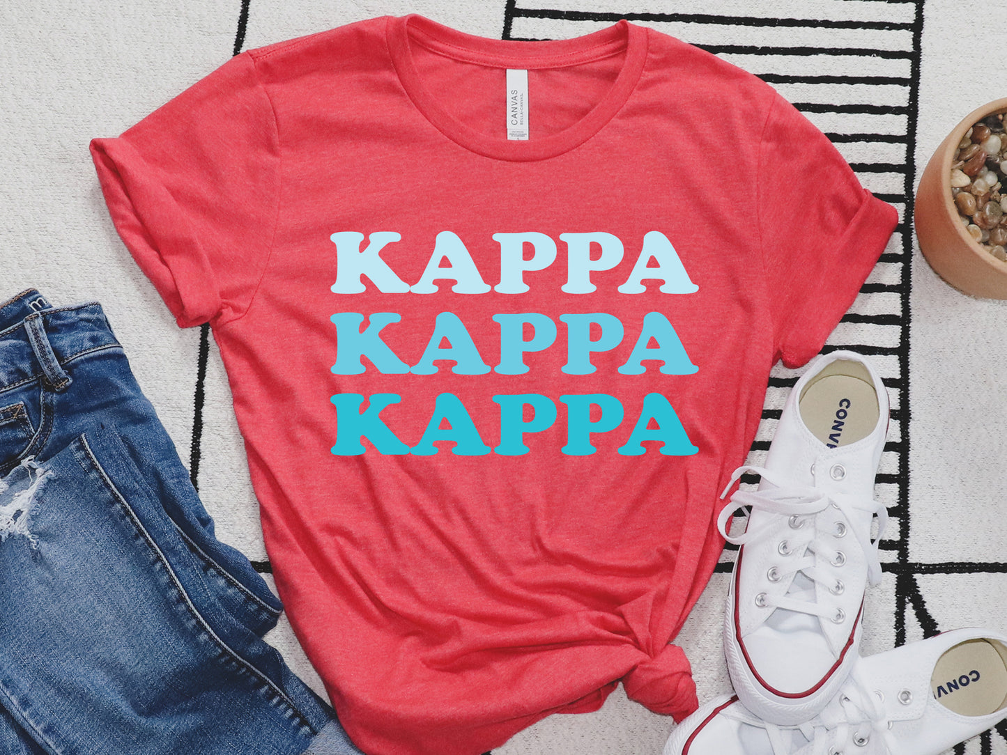 Kappa Kappa Gamma Touch of Blue Sorority T-shirt _ 2594g