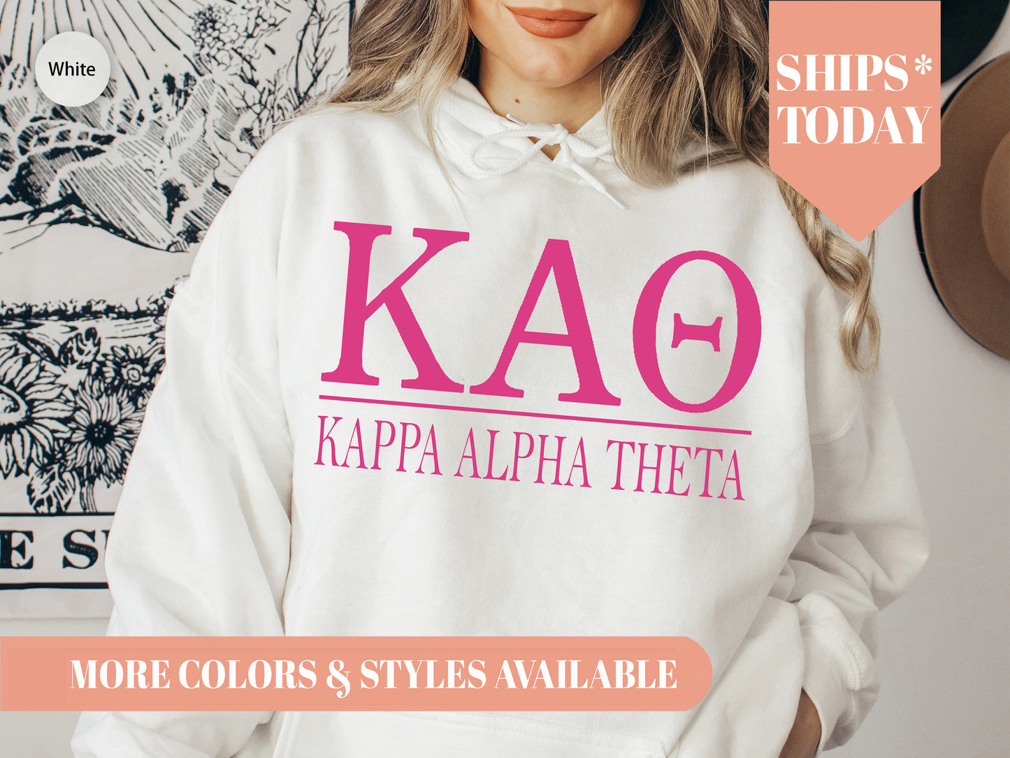 Kappa Alpha Theta Loud Letters Sorority Hoodie _ 481g