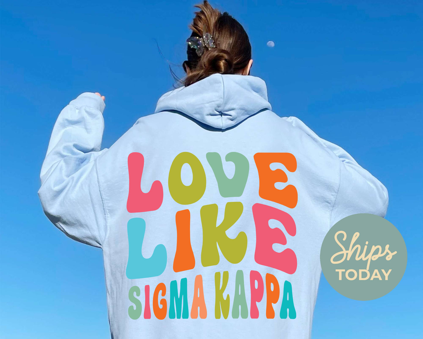 Sigma Kappa Blissful and Vibrant Sorority Hoodie _ 33176g