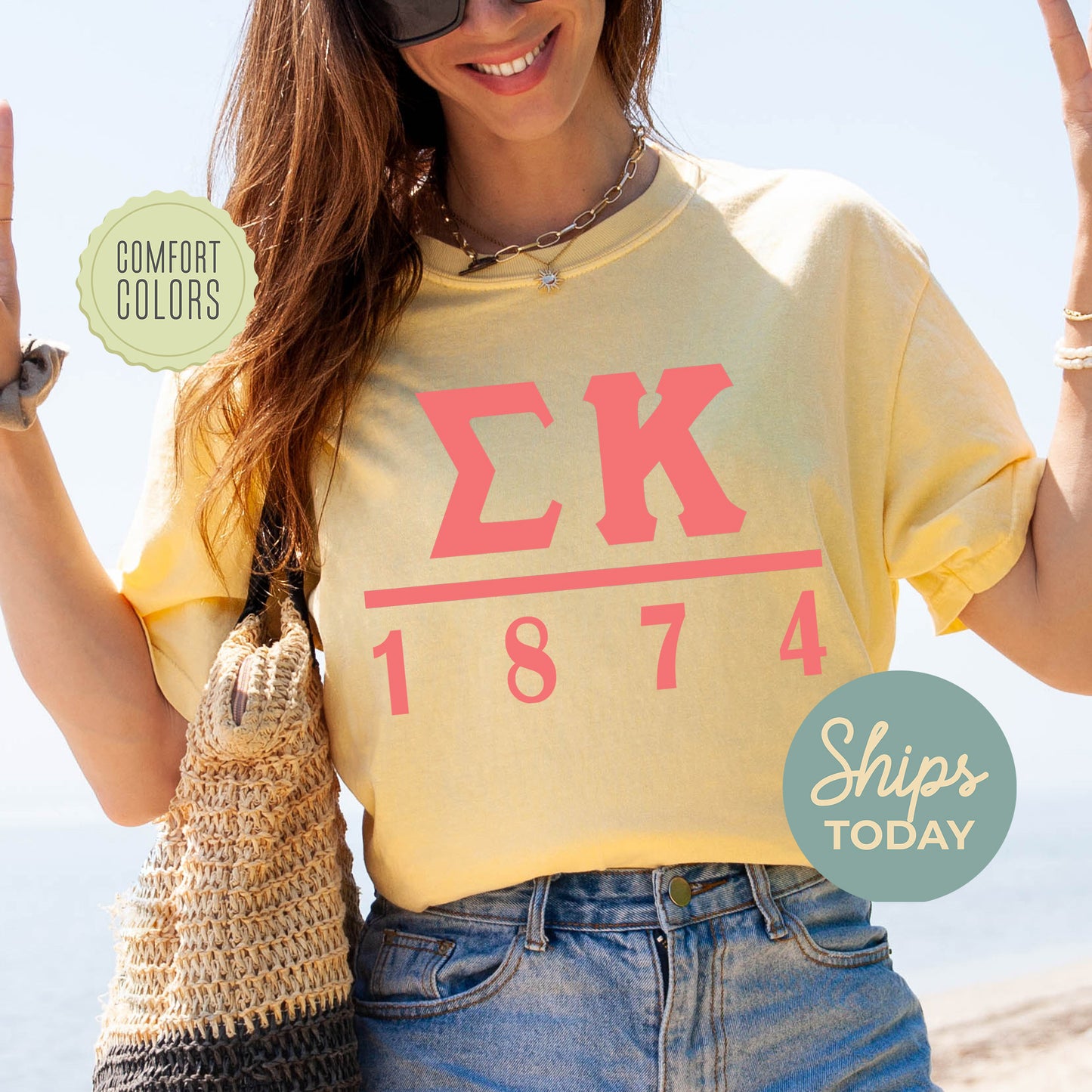 Sigma Kappa Monochromatic Comfort Colors Sorority T-shirt _ 30865g