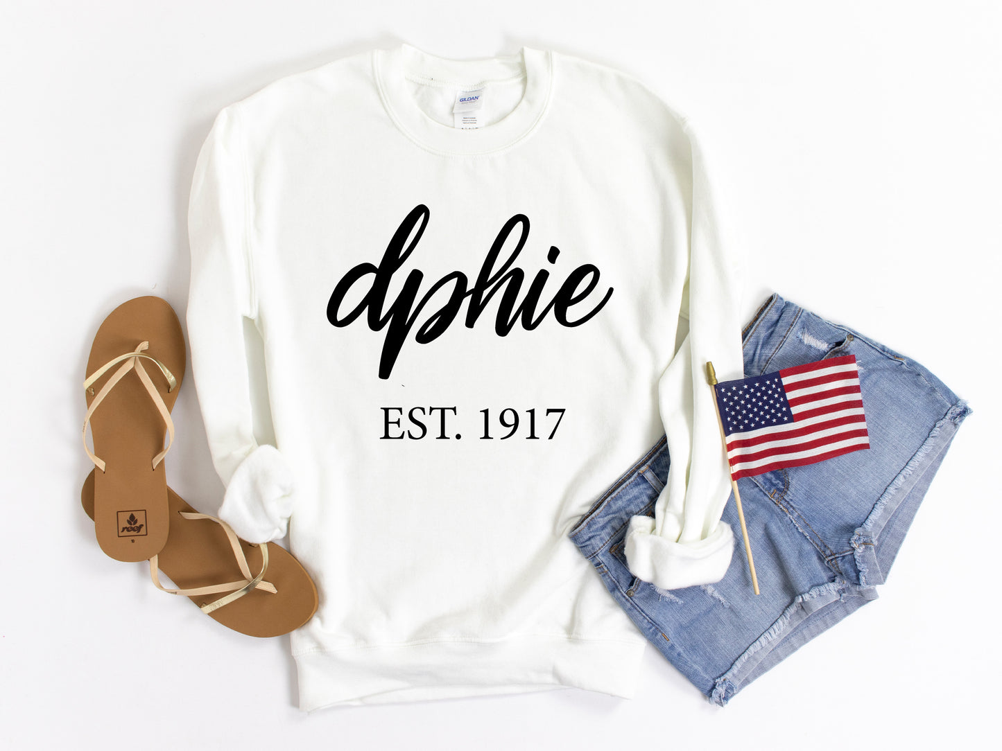 Delta Phi Epsilon Black Flowy Sorority Sweatshirt _ 89g