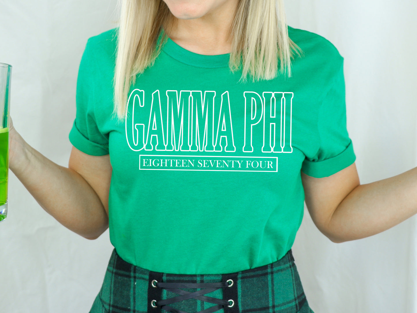 Gamma Phi Beta Stencil Stacked Sorority T-shirt _ 2148g