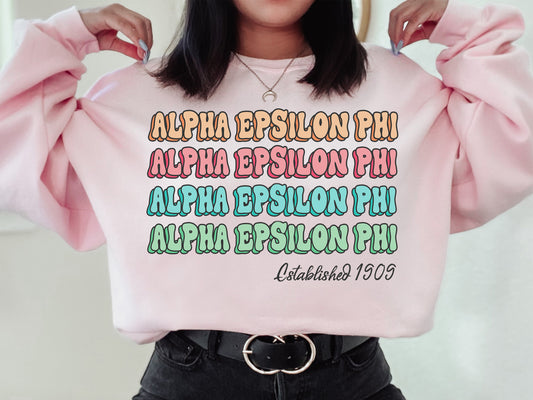 Alpha Epsilon Phi Lucy Sorority Sweatshirt _ 260g