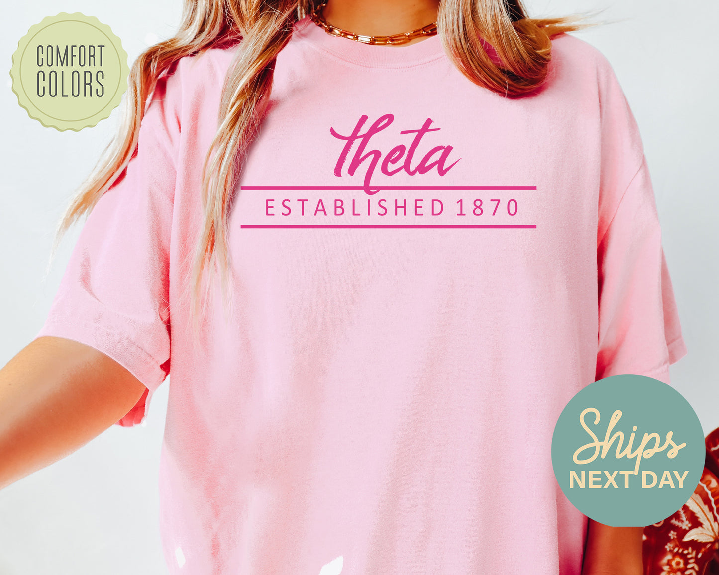 Kappa Alpha Theta All Pink Comfort Colors Sorority T-shirt _ 767g