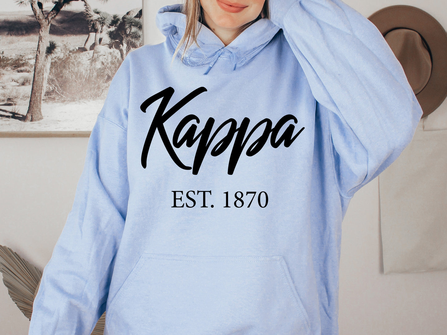 Kappa Kappa Gamma Black Flowy Sorority Hoodie _ 94g