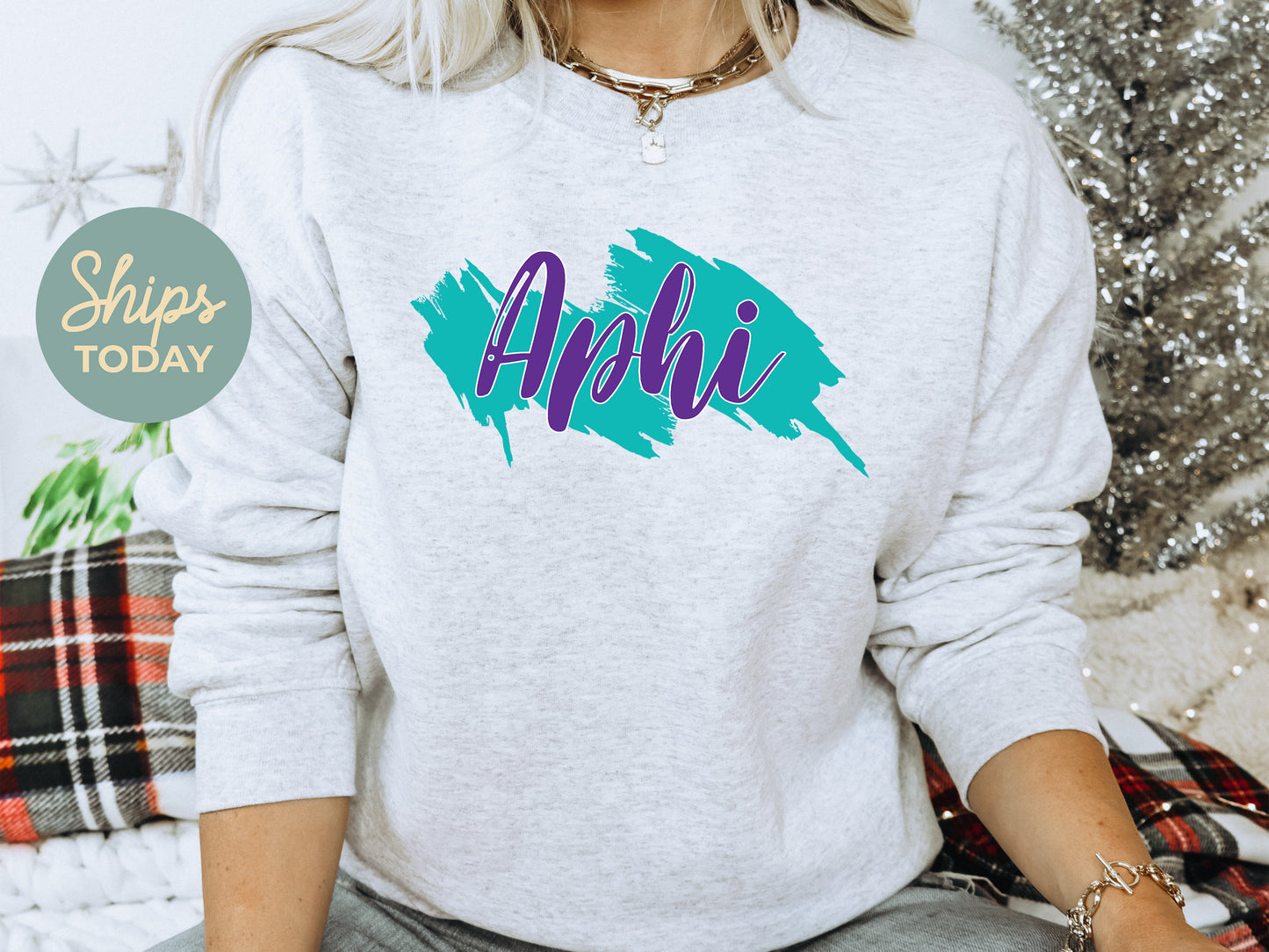 Alpha Phi Paint Party Sorority Sweatshirt _ 4477g