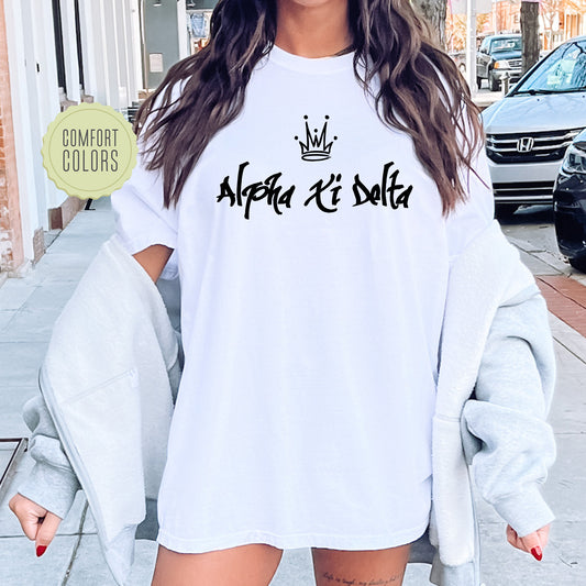 Alpha Xi Delta Queen Comfort Colors Sorority T-shirt _ 2456g