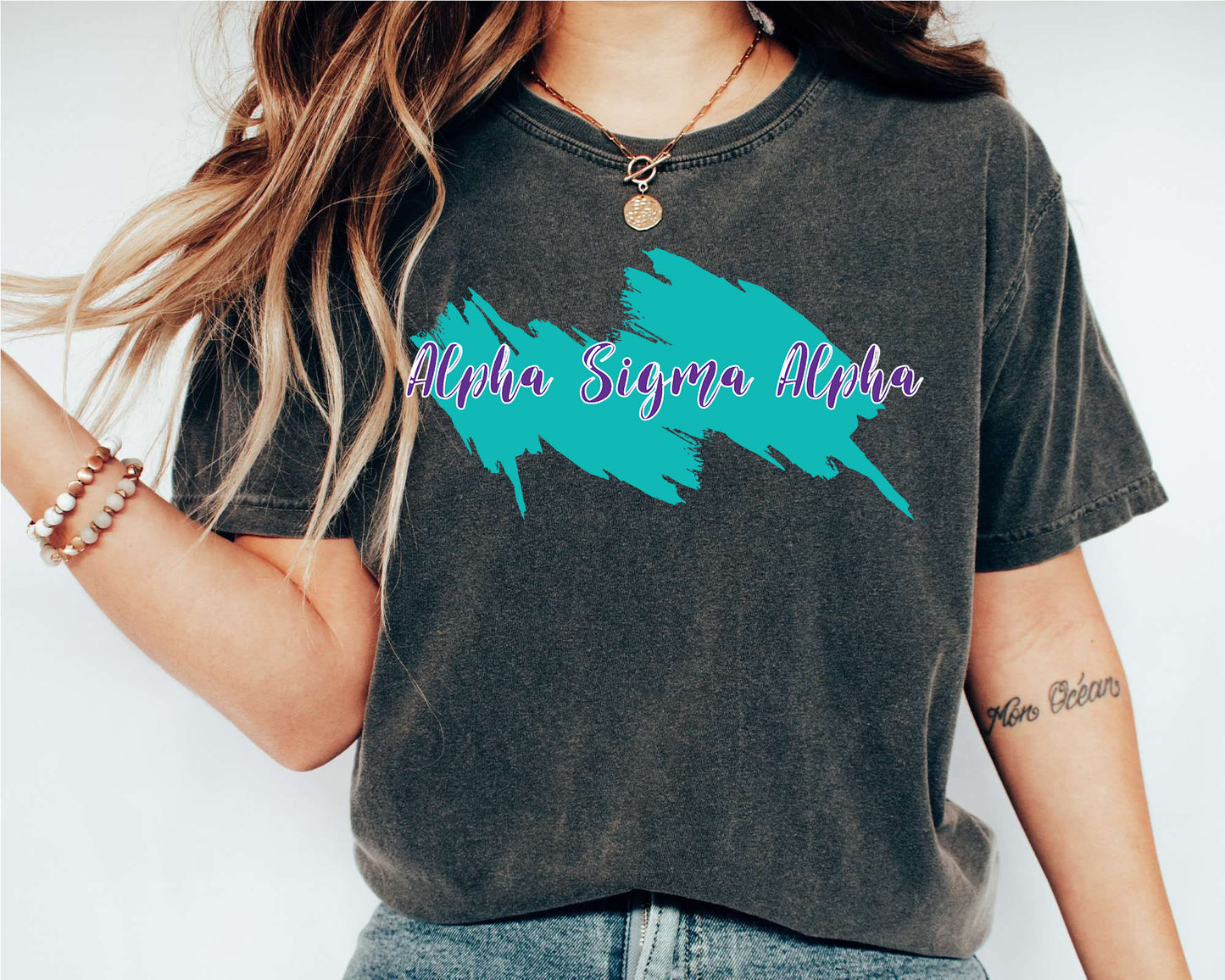 Alpha Sigma Alpha Paint Party Sorority T-shirt _ 4478g