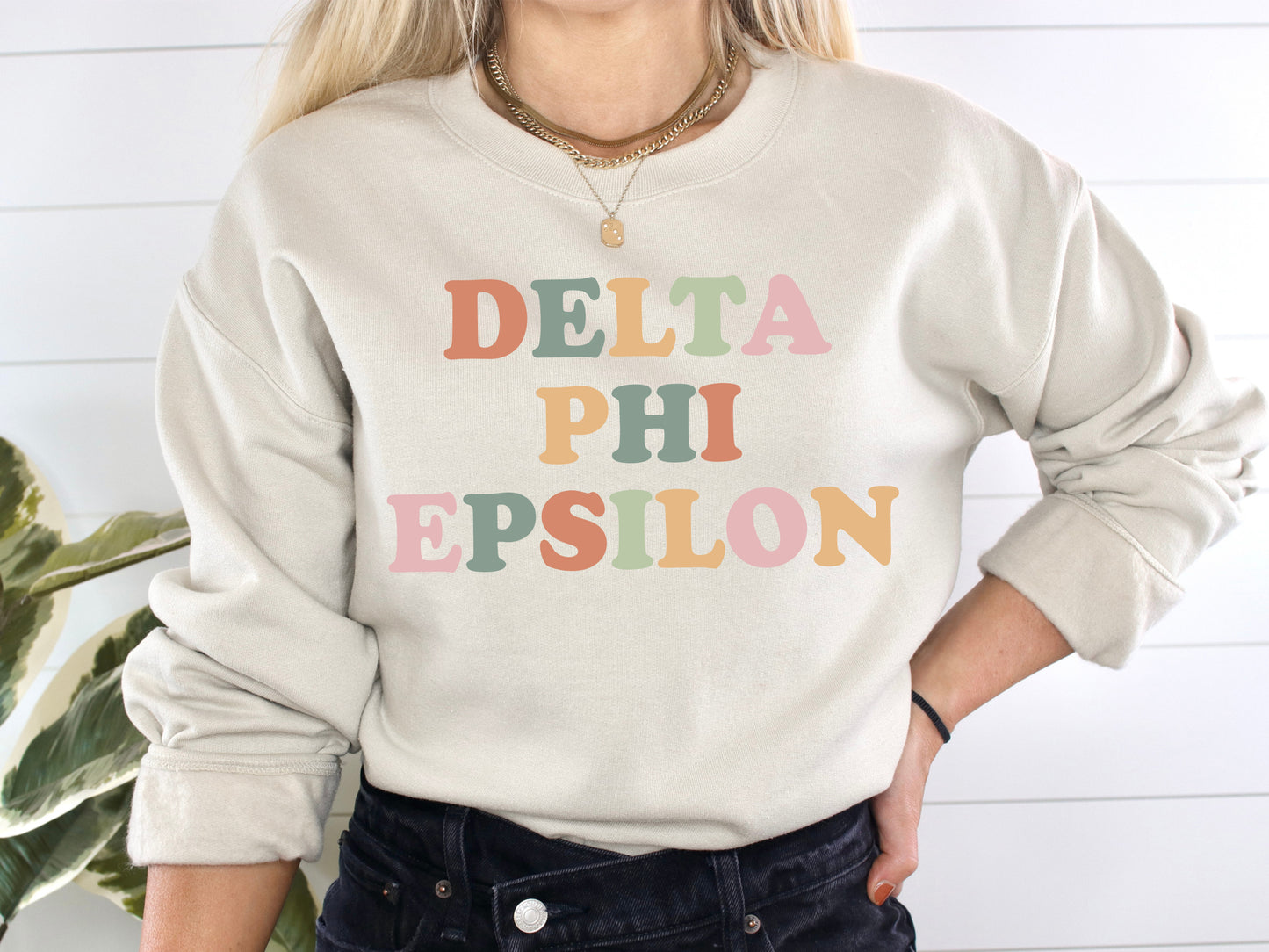Delta Phi Epsilon Bright and Proud Sorority Sweatshirt _ 426g