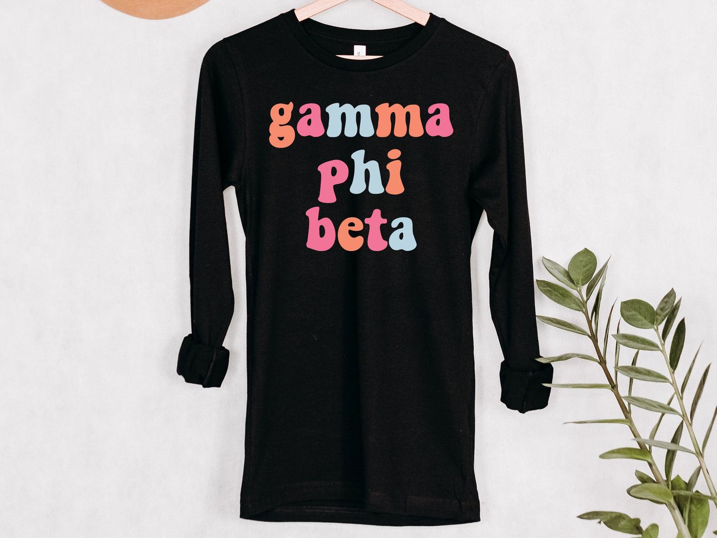 Gamma Phi Beta Vividly Vibrant Sorority Long Sleeve T-shirt _ 3163g