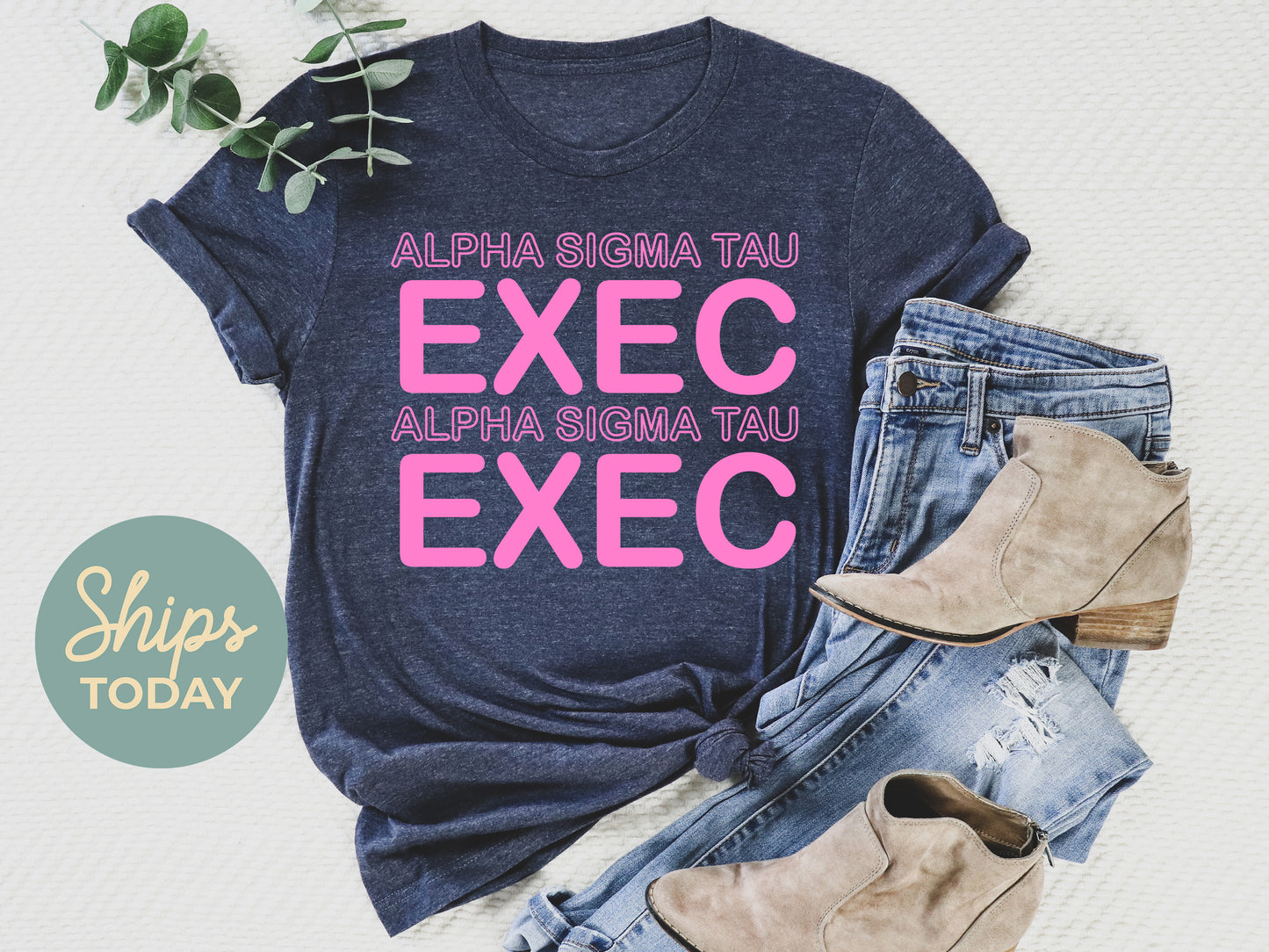 Alpha Sigma Tau Executive Sisterhood Sorority T-shirt _ 30907g