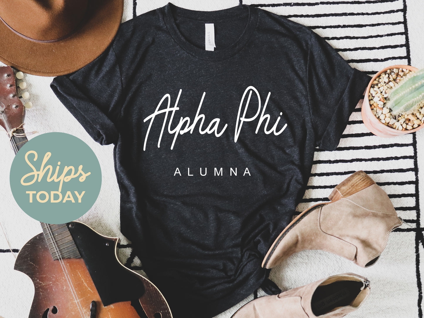 Alpha Phi Flashy Alumna Sorority T-shirt _ 2530g