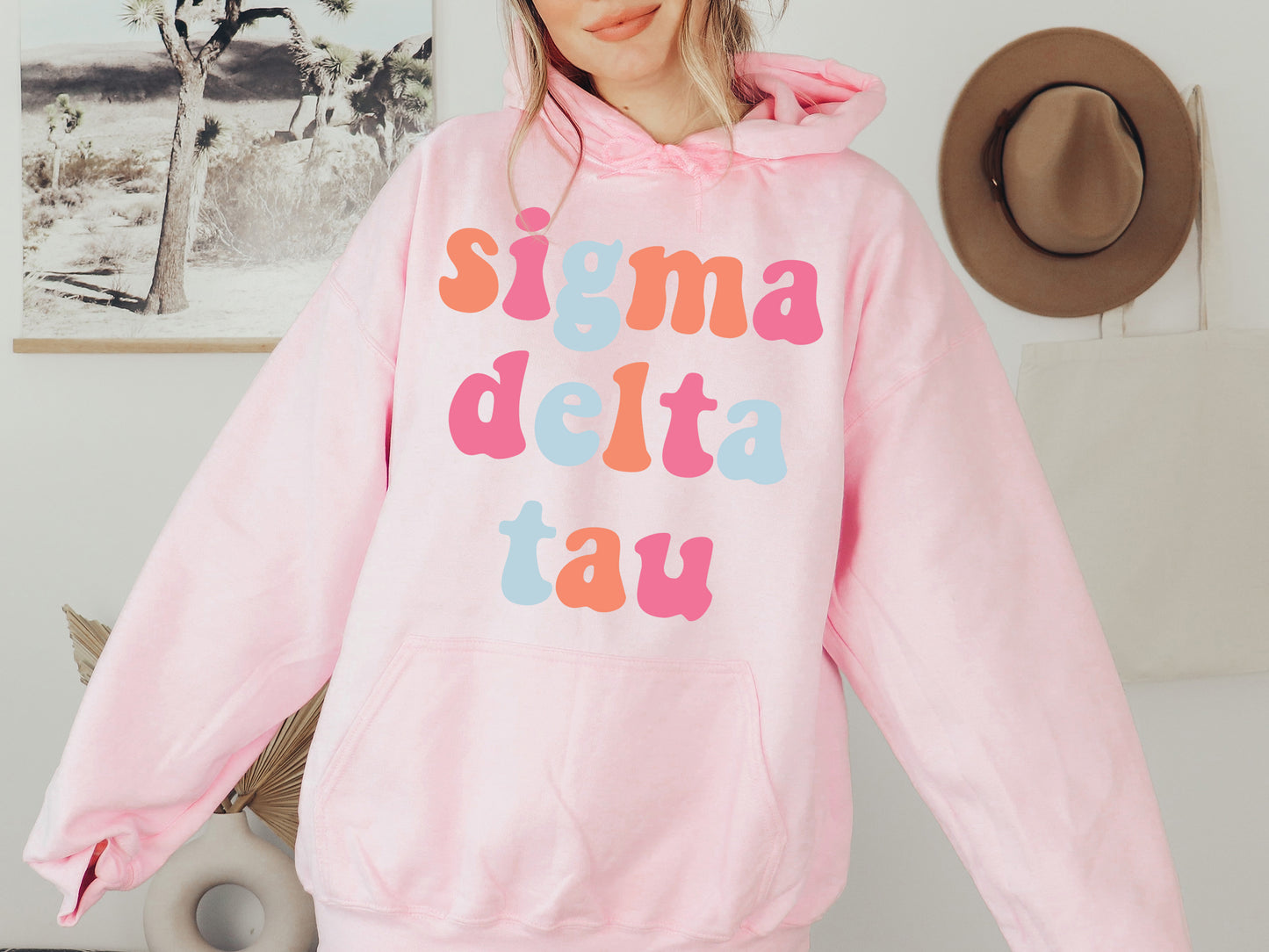 Sigma Delta Tau Vividly Vibrant Sorority Hoodie _ 3170g