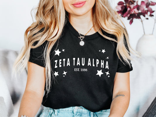 Zeta Tau Alpha Arched Star Sorority T-shirt _ 2290g