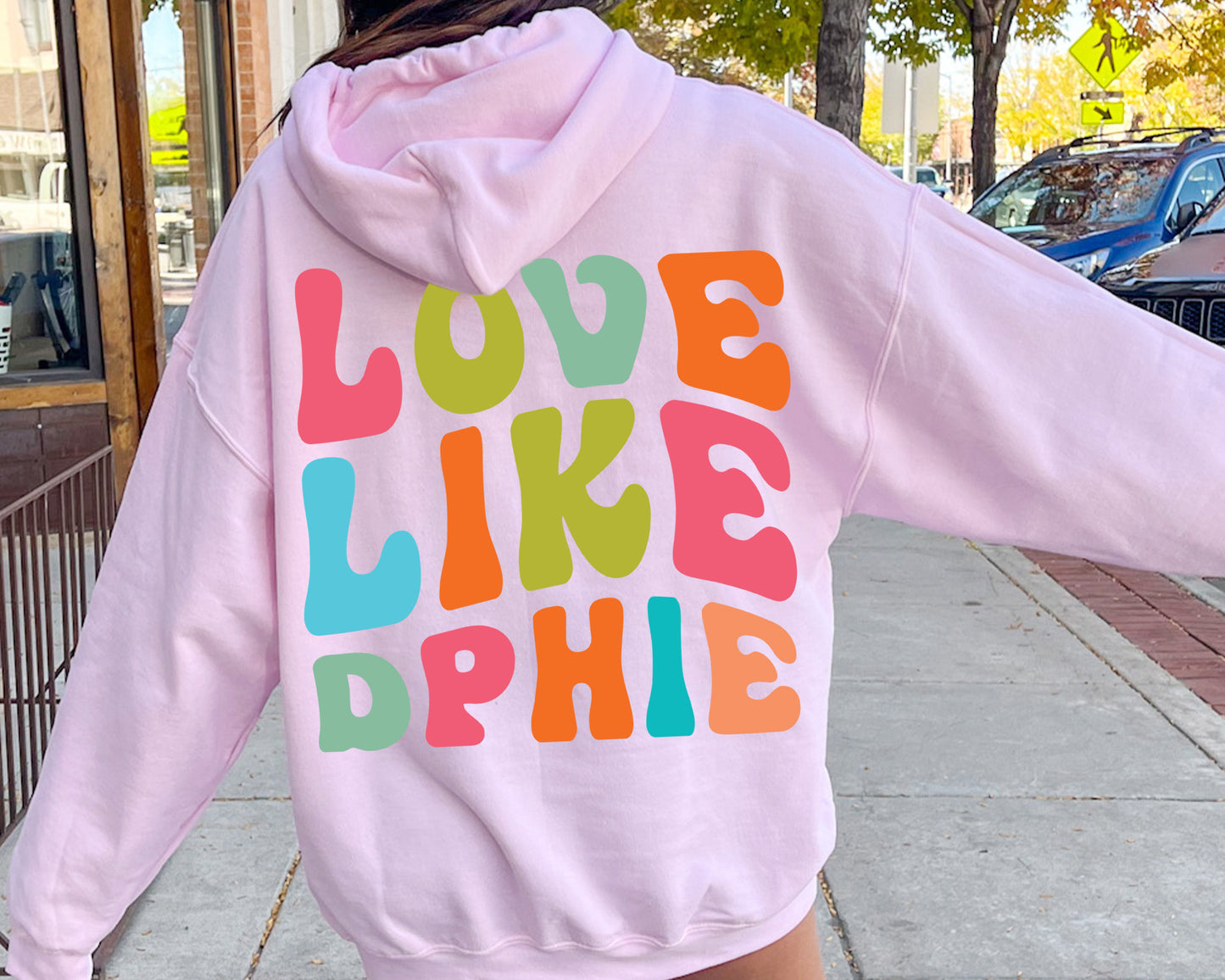 Delta Phi Epsilon Blissful and Vibrant Sorority Hoodie _ 33166g