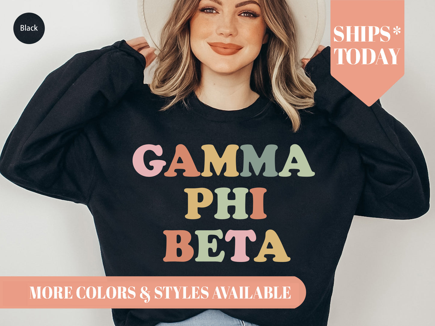 Gamma Phi Beta Bright and Proud Sorority Sweatshirt _ 428g