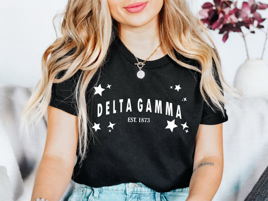Delta Gamma Arched Star Sorority T-shirt _ 2275g