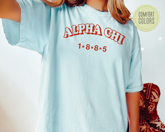 Alpha Chi Omega Red Arch Comfort Colors Sorority T-shirt _ 362g