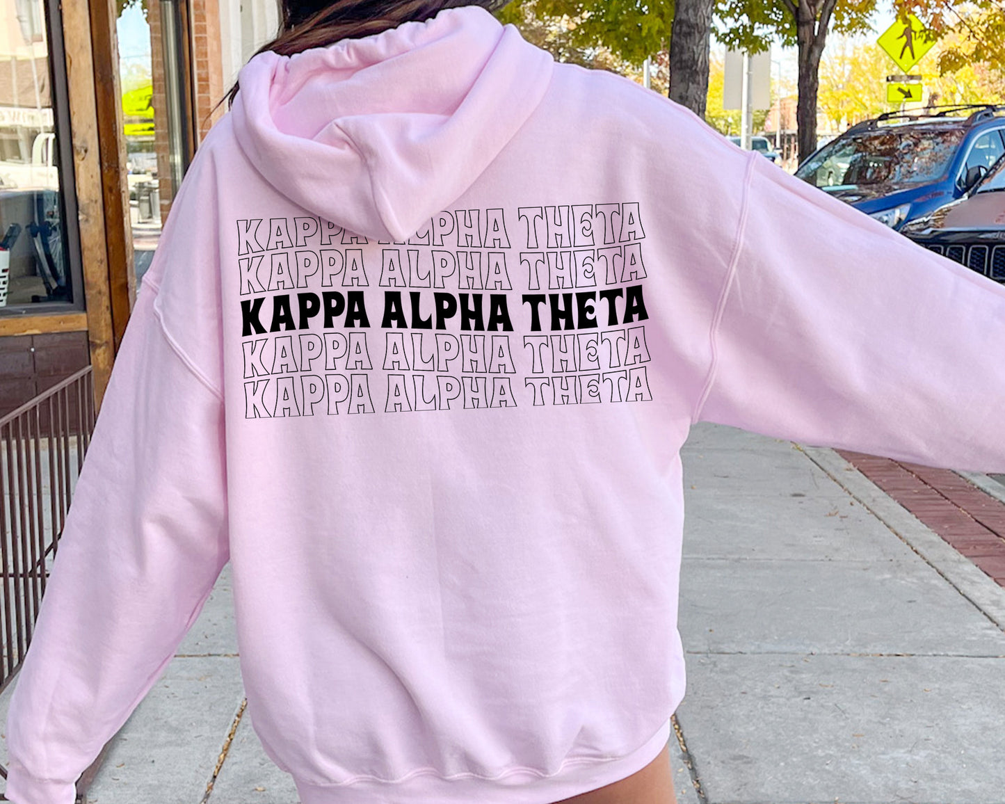 Kappa Alpha Theta Wavy Letters Sorority Hoodie _ 33413g