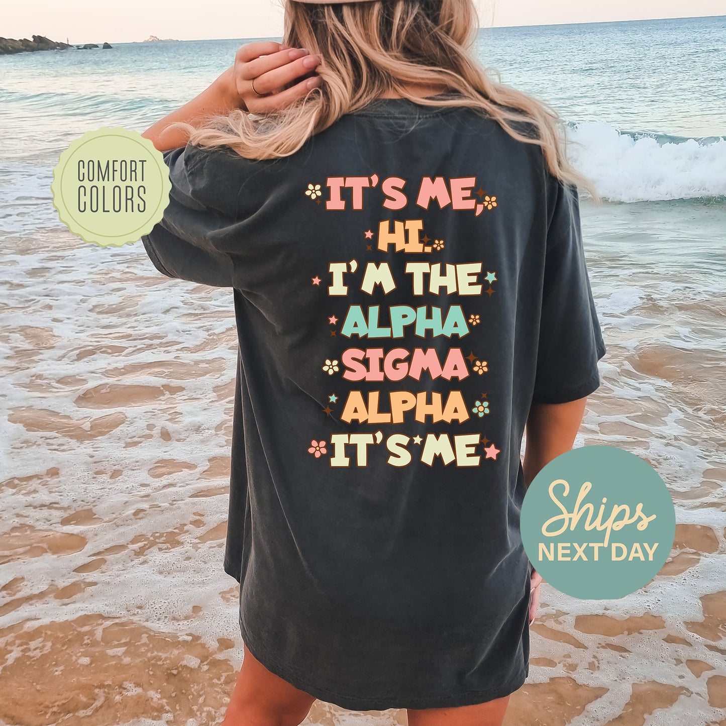 Alpha Sigma Alpha Signature Chic Comfort Colors Sorority T-shirt _ 35971g