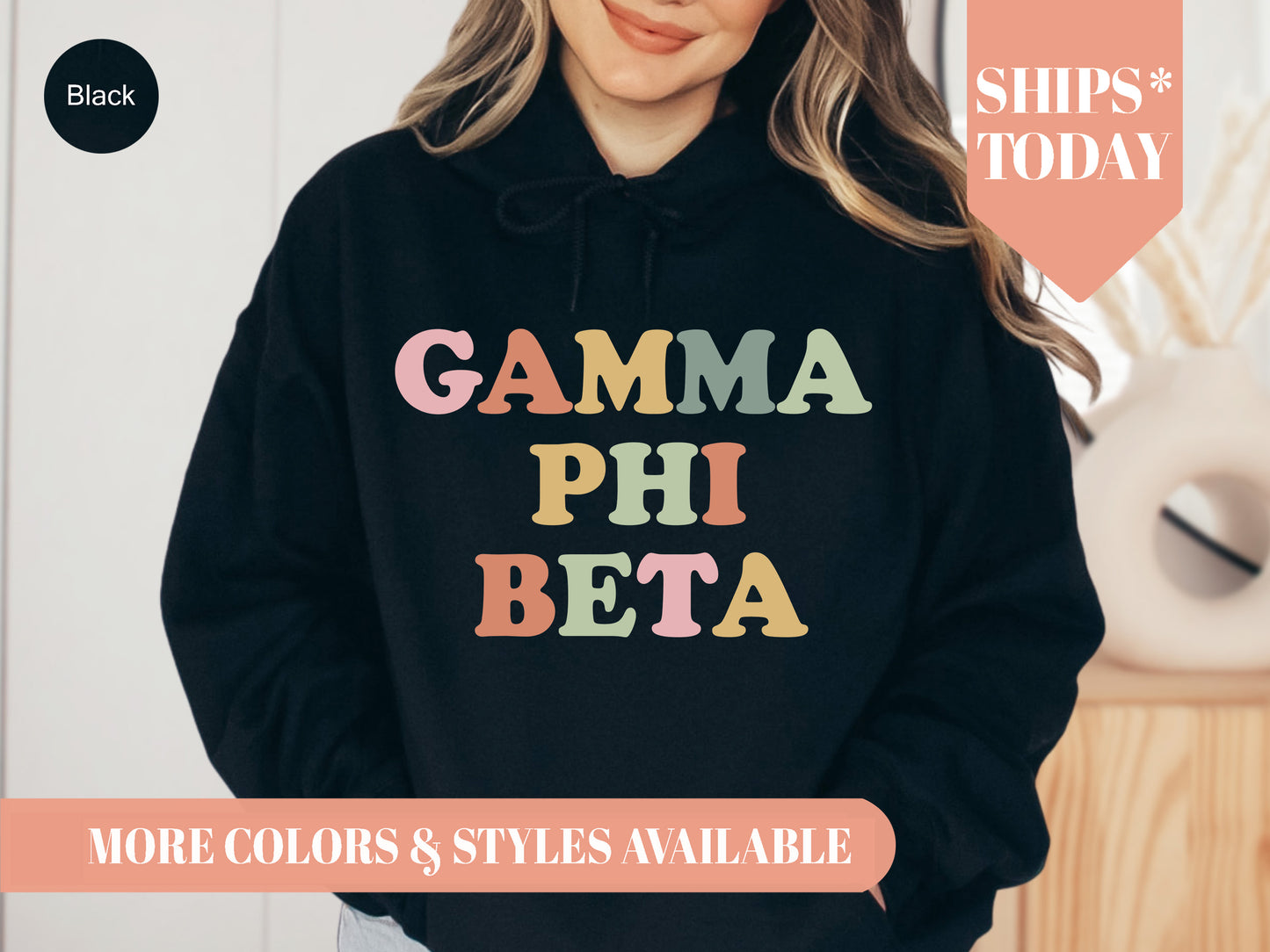 Gamma Phi Beta Bright and Proud Sorority Hoodie _ 428g