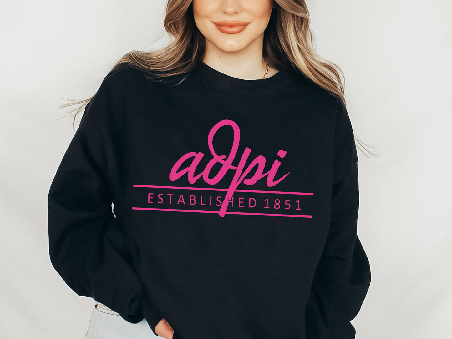 Alpha Delta Pi All Pink Sorority Sweatshirt _ 753g