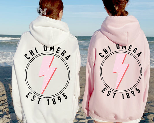 Chi Omega Pinkish Strike Sorority Hoodie _ 33111g