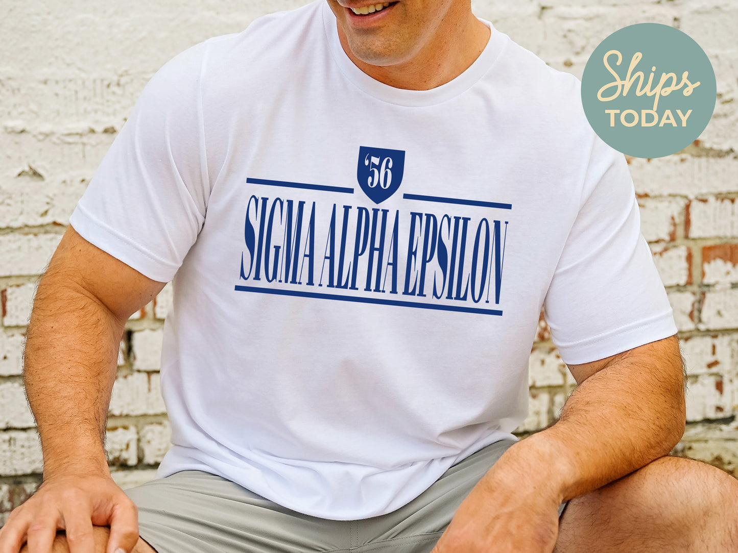 Sigma Alpha Epsilon Shield Fraternity T-shirt _ 1203g