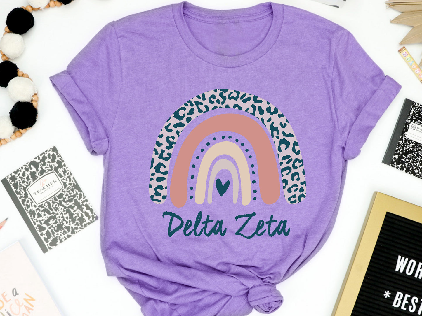 Delta Zeta Greek Rainbow Sorority T-shirt _ 2746g