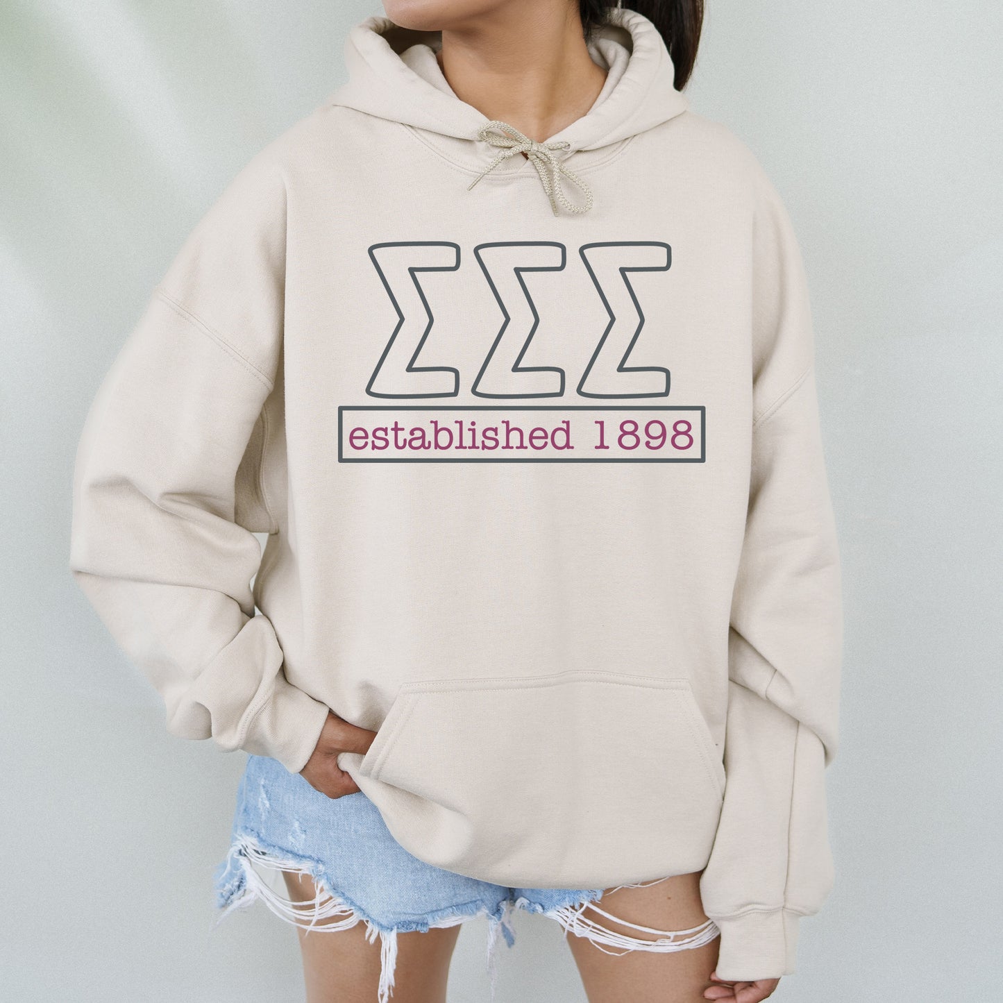 Sigma Sigma Sigma Simply Greek Sorority Hoodie _ 39359g