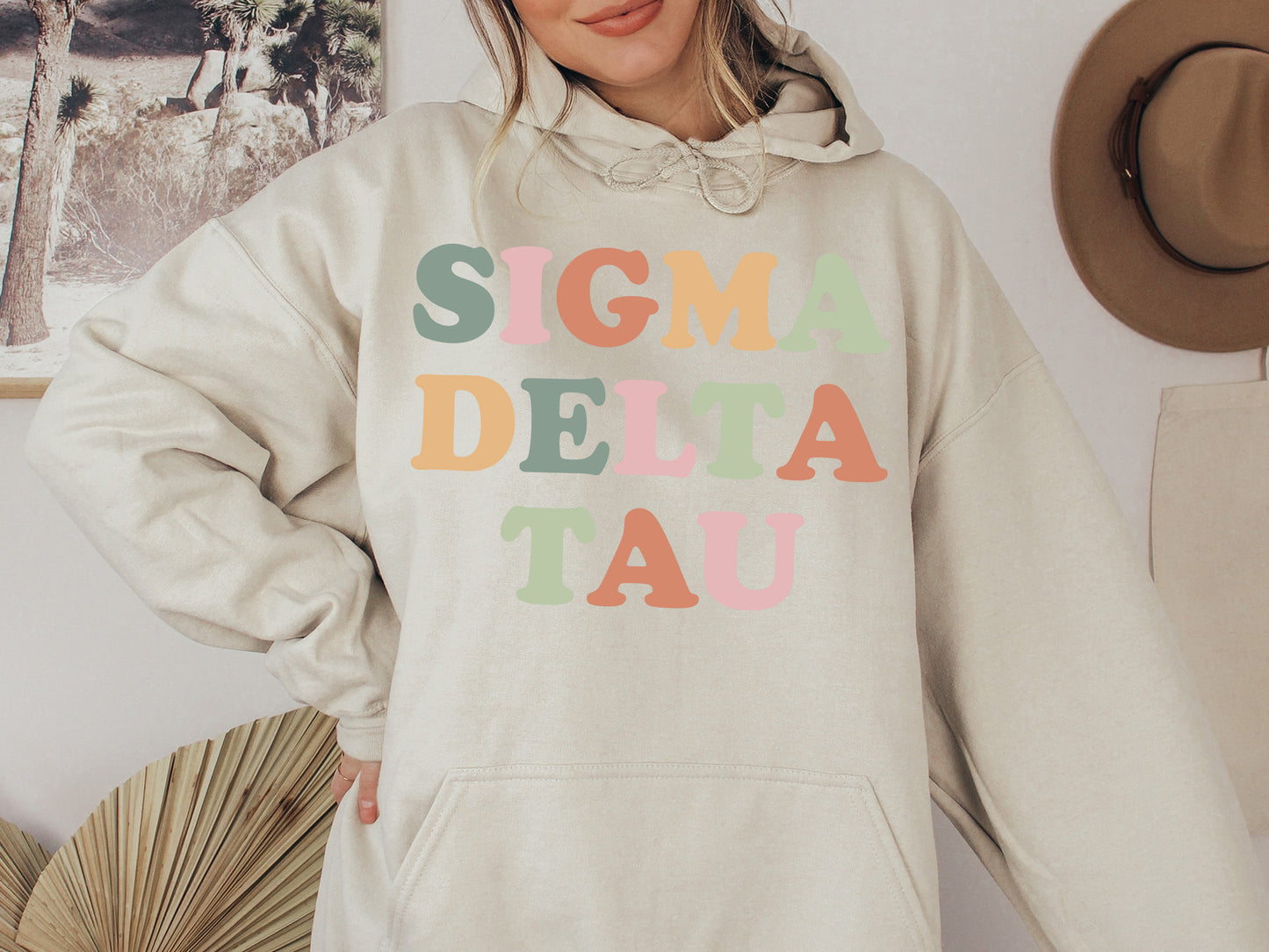 Sigma Delta Tau Bright and Proud Sorority Hoodie _ 435g