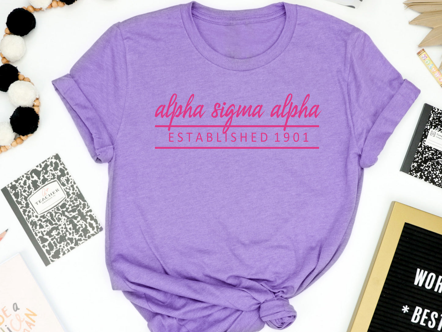 Alpha Sigma Alpha All Pink Sorority T-shirt _  758g