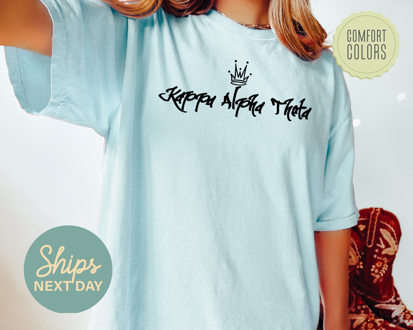 Kappa Alpha Theta Queen Comfort Colors Sorority T-shirt _ 2462g