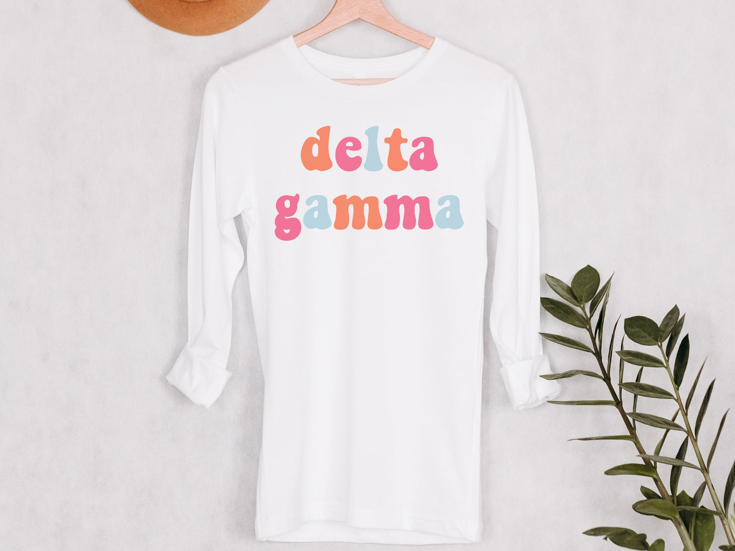 Delta Gamma Vividly Vibrant Sorority Long Sleeve T-shirt _ 3160g