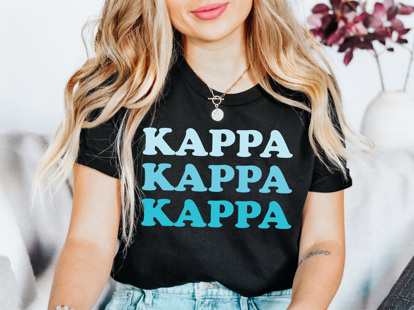 Kappa Kappa Gamma Touch of Blue Sorority T-shirt _ 2594g
