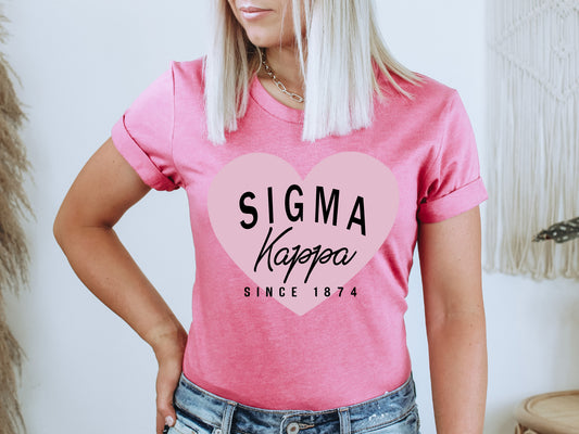 Sigma Kappa Pretty in Pink Sorority T-shirt _ 462g
