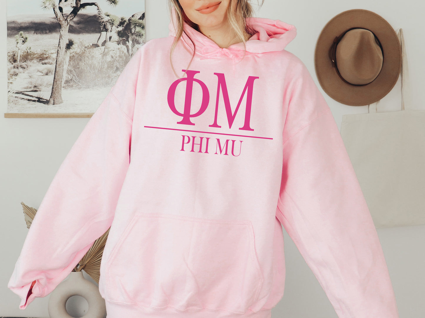 Phi Mu Loud Letters Sorority Hoodie _ 484g