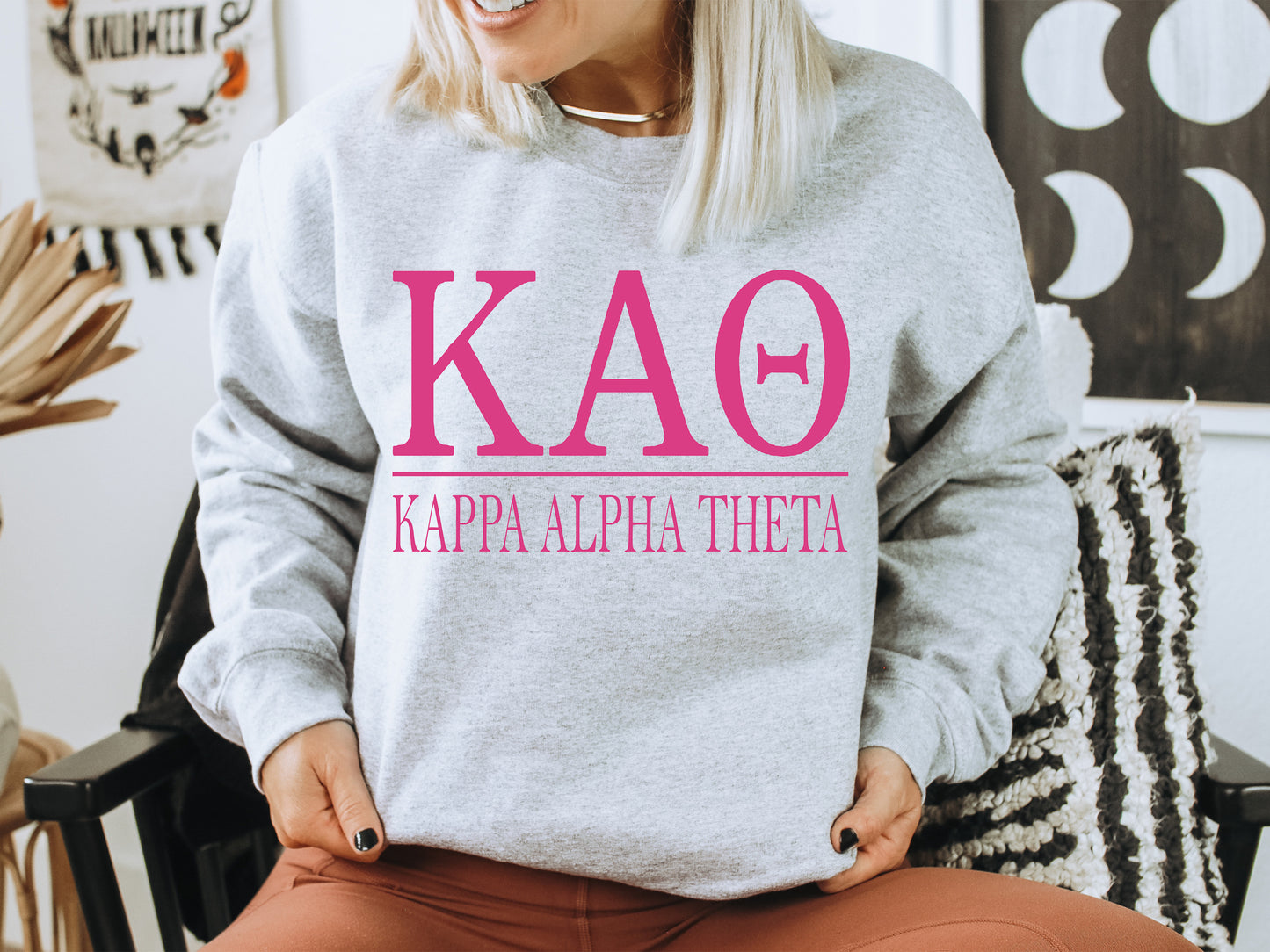 Kappa Alpha Theta Loud Letters Sorority Sweatshirt _ 481g