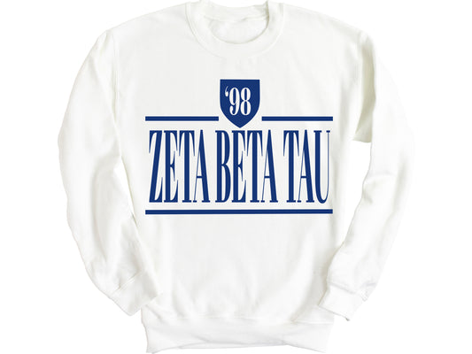 Zeta Beta Tau Shield Fraternity Sweatshirt _ 1212g