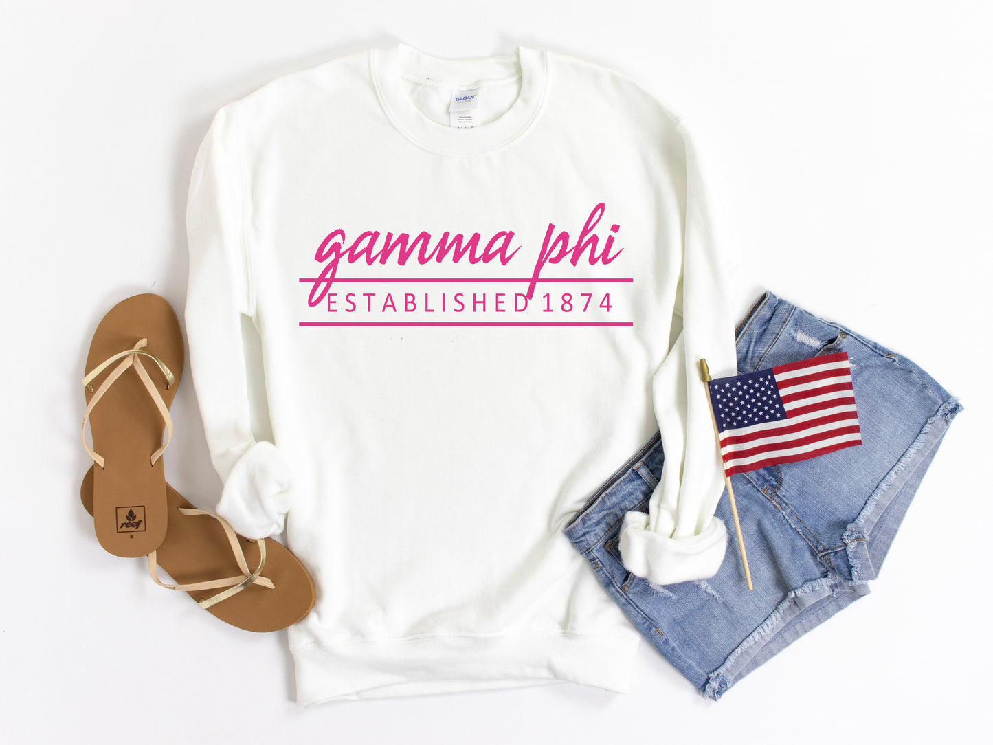 Gamma Phi Beta All Pink Sorority Sweatshirt _ 766g