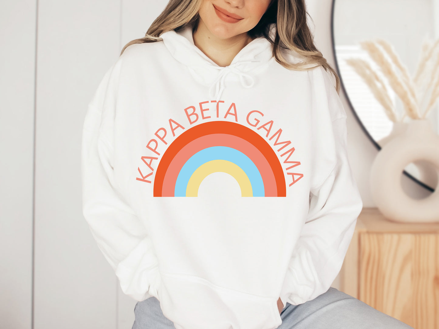 Kappa Beta Gamma Colorful Rainbow Sorority Hoodie _ 3457g