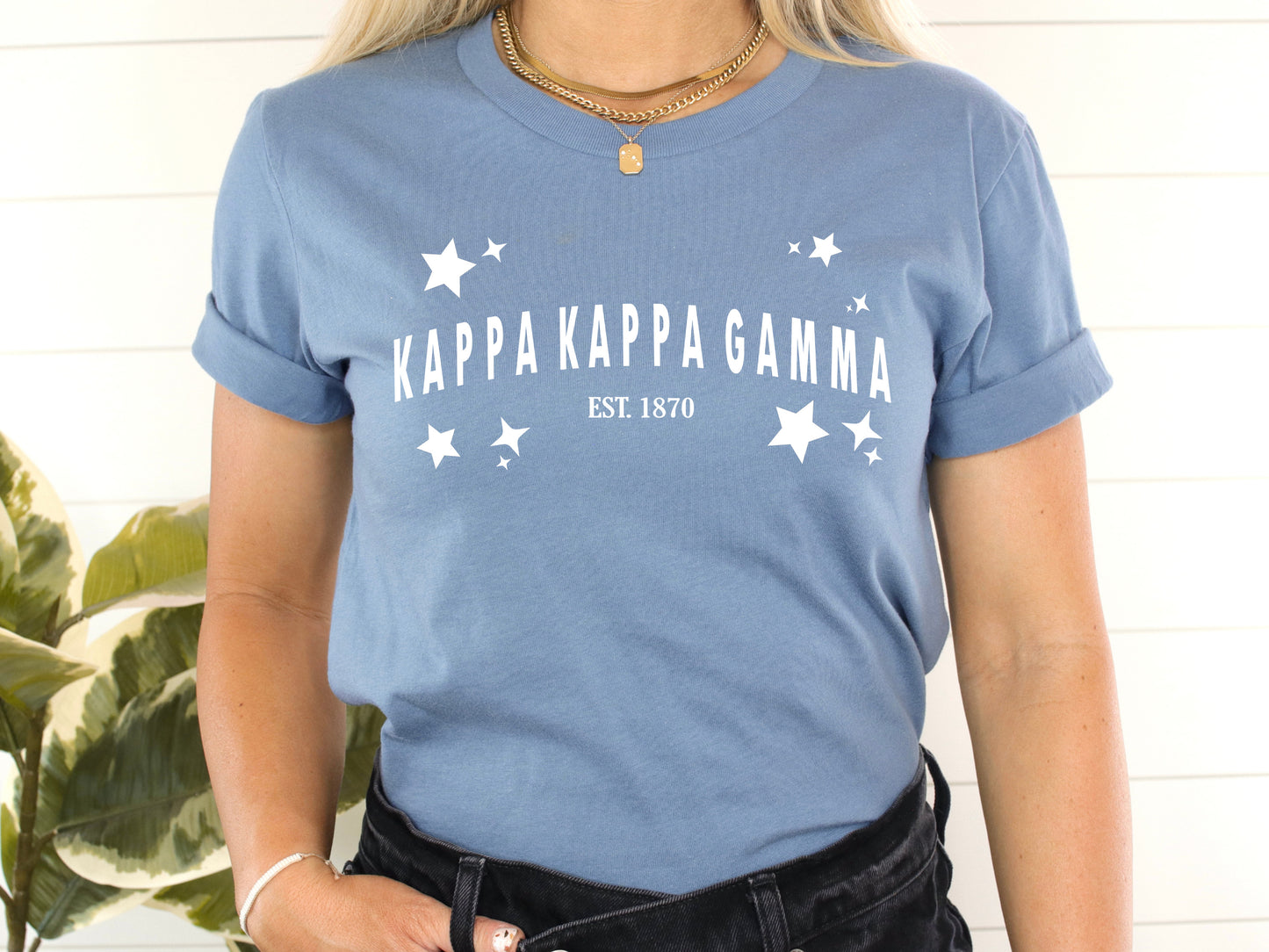 Kappa Kappa Gamma Arched Star Sorority T-shirt _ 2282g