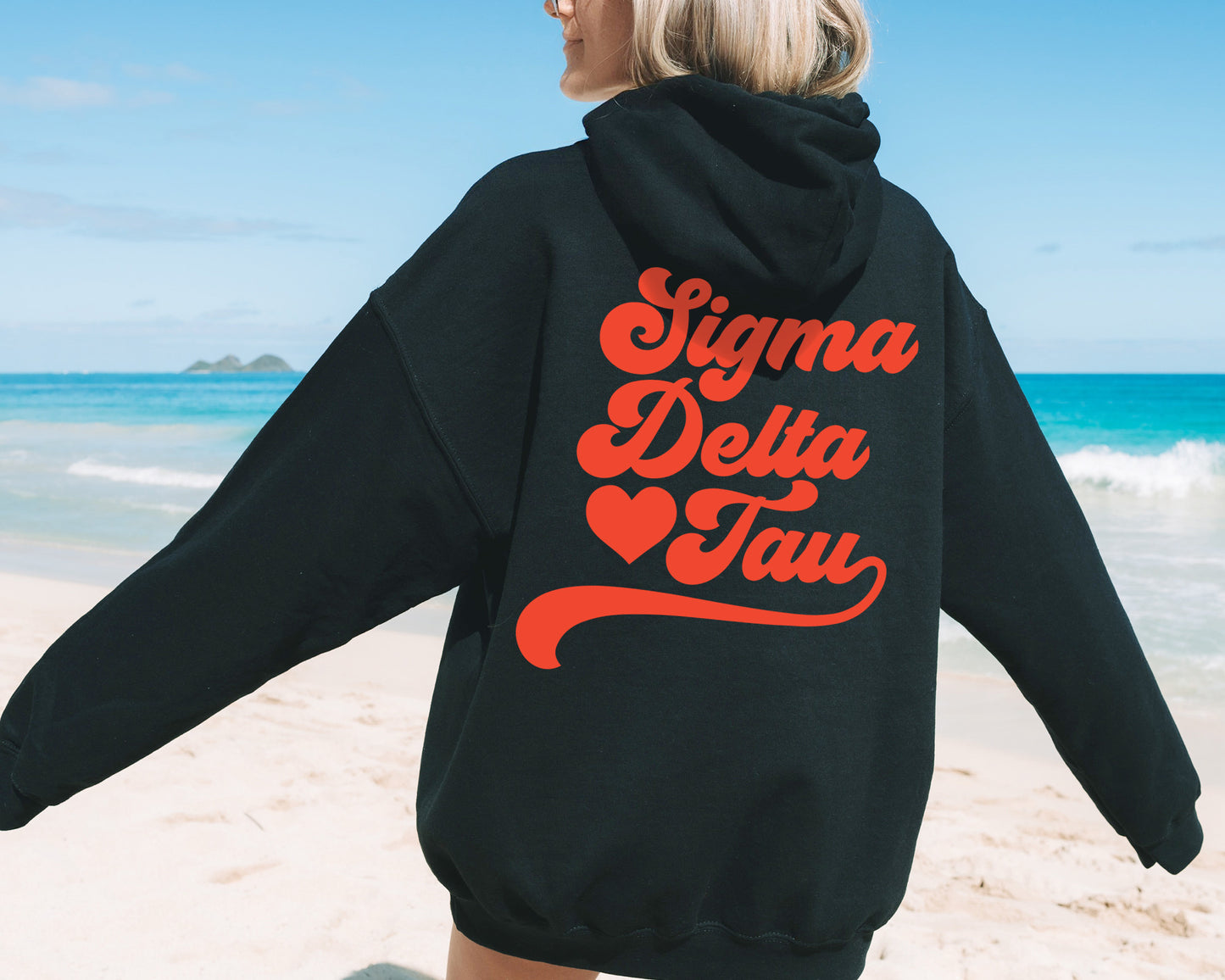 Sigma Delta Tau Red Heart Sorority Hoodie _ 33367g
