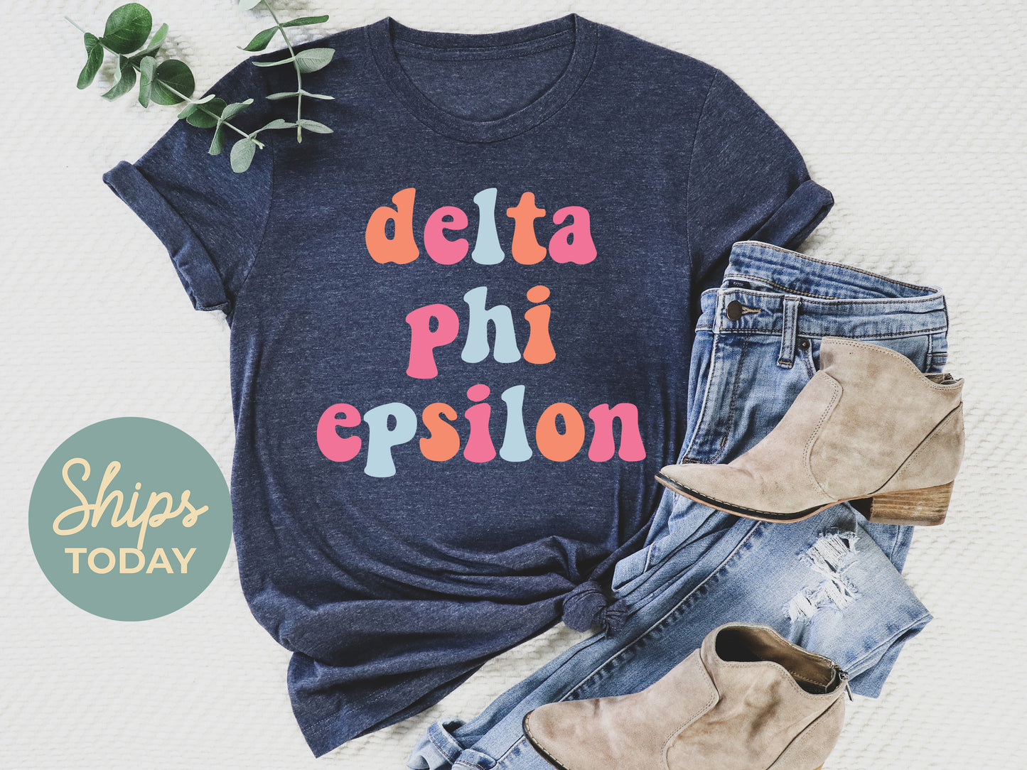 Delta Phi Epsilon Vividly Vibrant Sorority T-shirt _ 3161g
