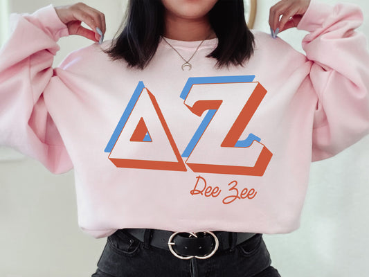 Delta Zeta American Colored Sorority Sweatshirt _ 39g
