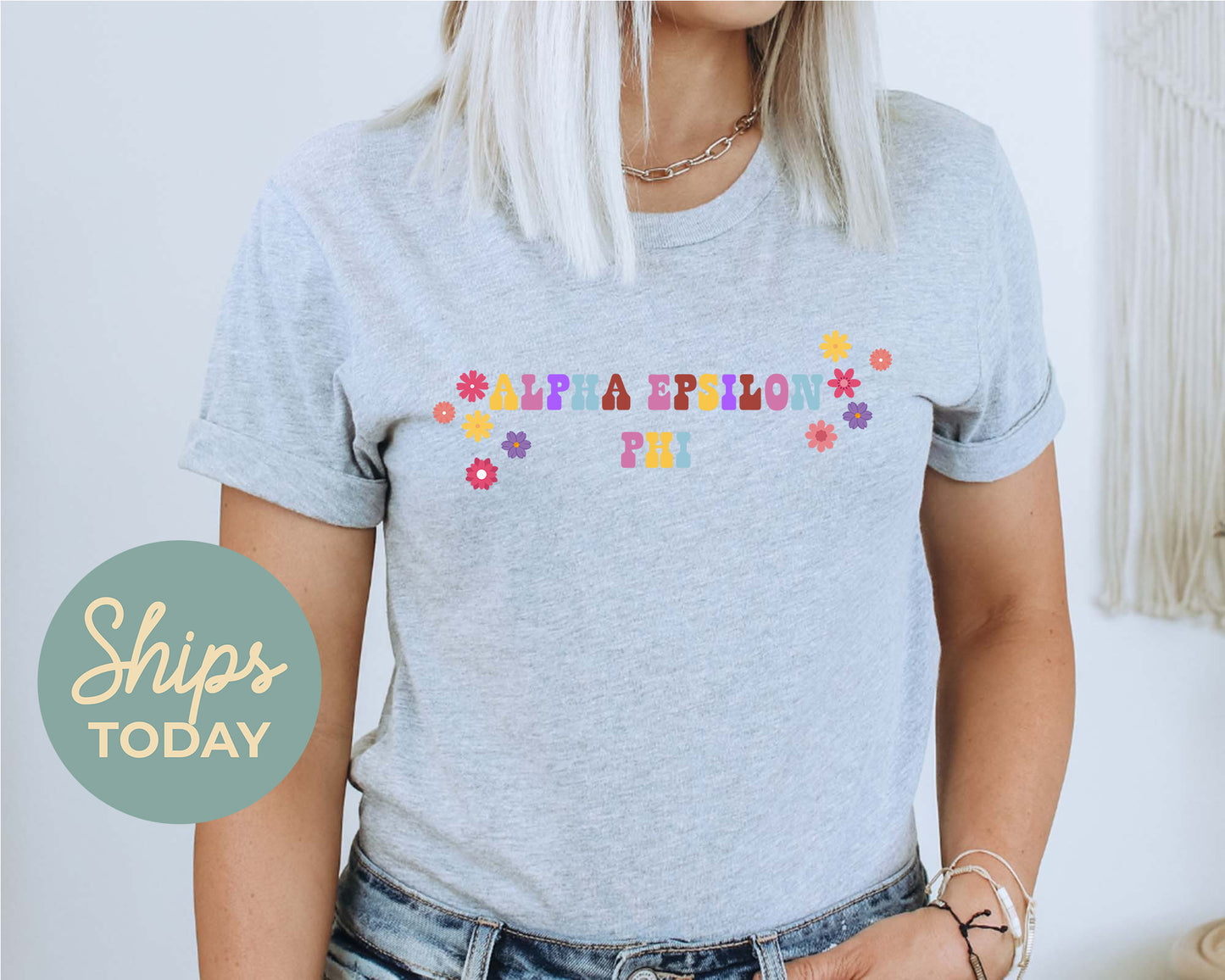 Alpha Epsilon Phi Splash of Color Sorority T-shirt _ 3177g