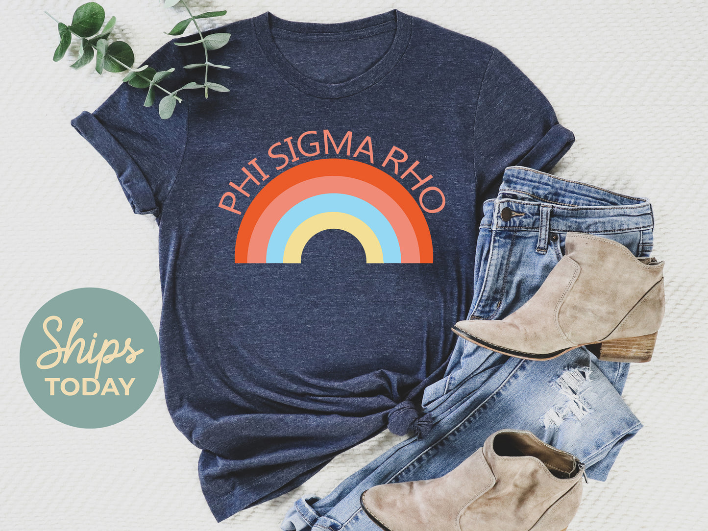 Phi Sigma Rho Colorful Rainbow Sorority T-shirt _ 3462g