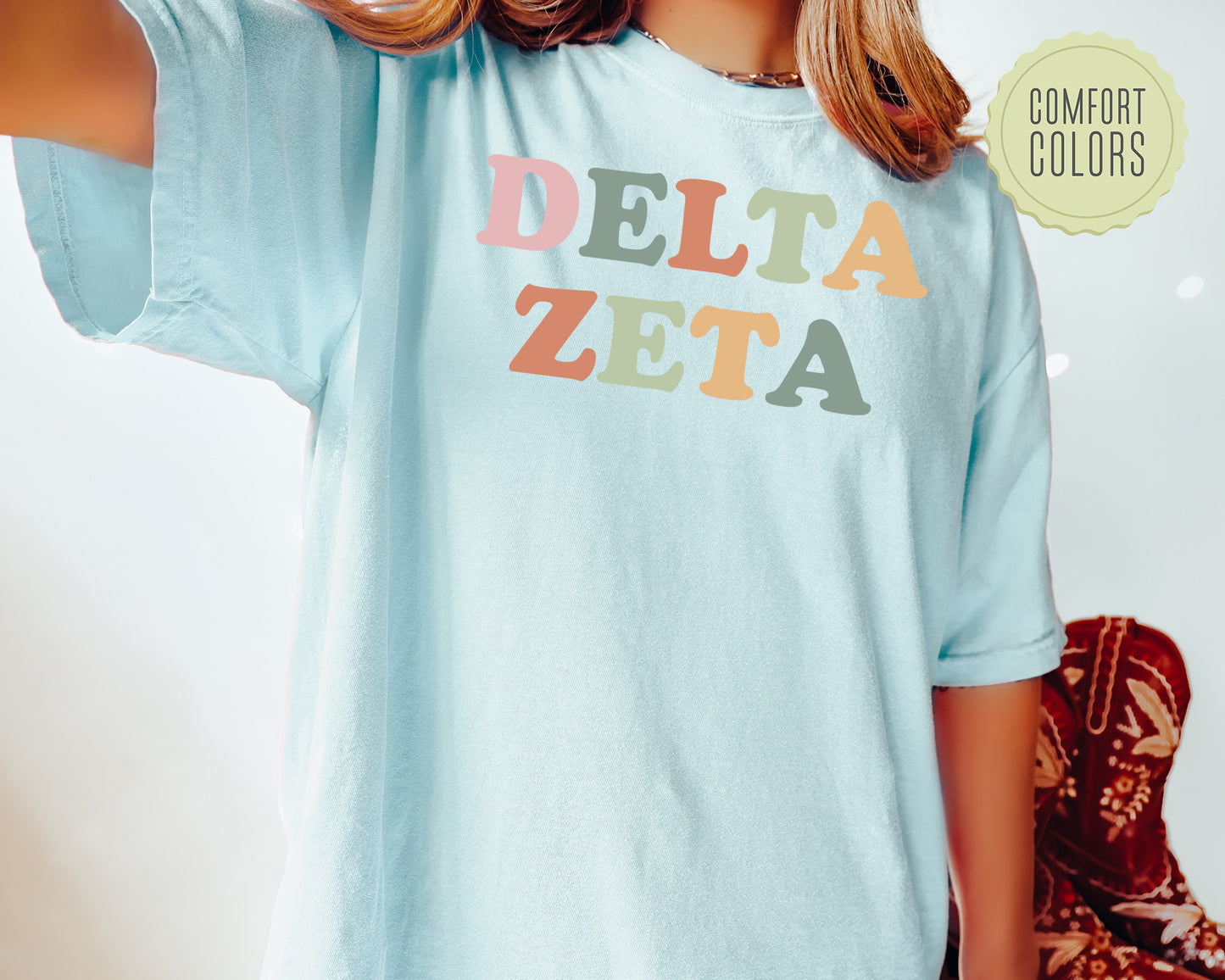 Delta Zeta Bright and Proud Comfort Colors Sorority T-shirt _ 427g
