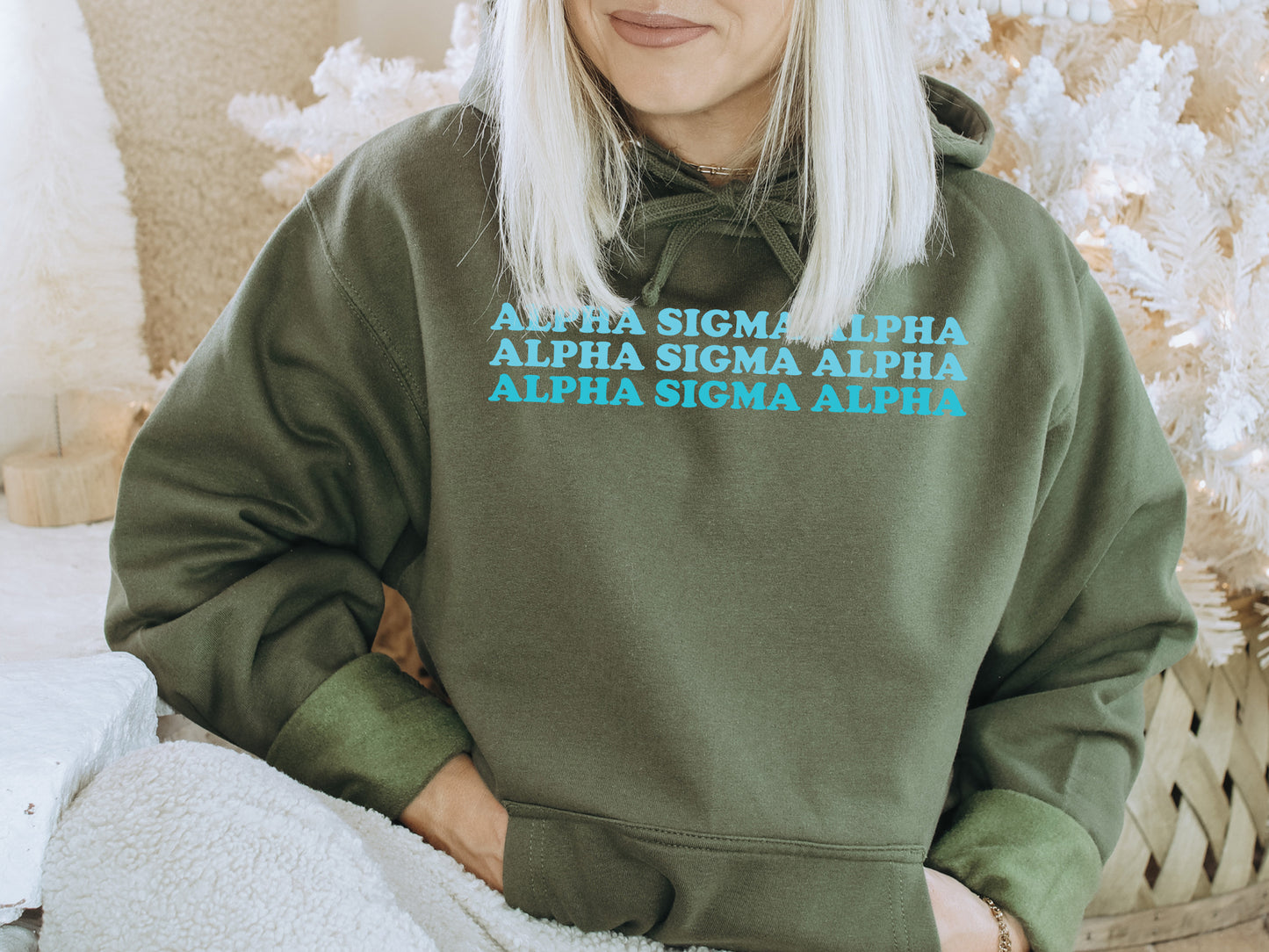 Alpha Sigma Alpha Touch of Blue Sorority Hoodie _ 2583g